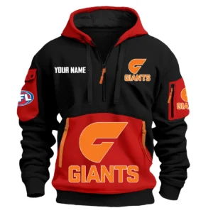 GWS Giants Australian Football League Exclusive Logo Hoodie Half Zipper HOAFL0090525A01GWS - Red