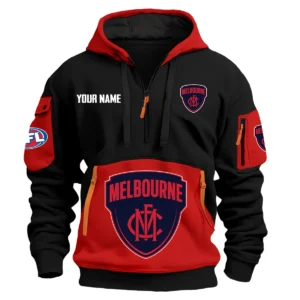 Melbourne Demons Australian Football League Exclusive Logo Hoodie Half Zipper HOAFL0090525A01MELB - Red