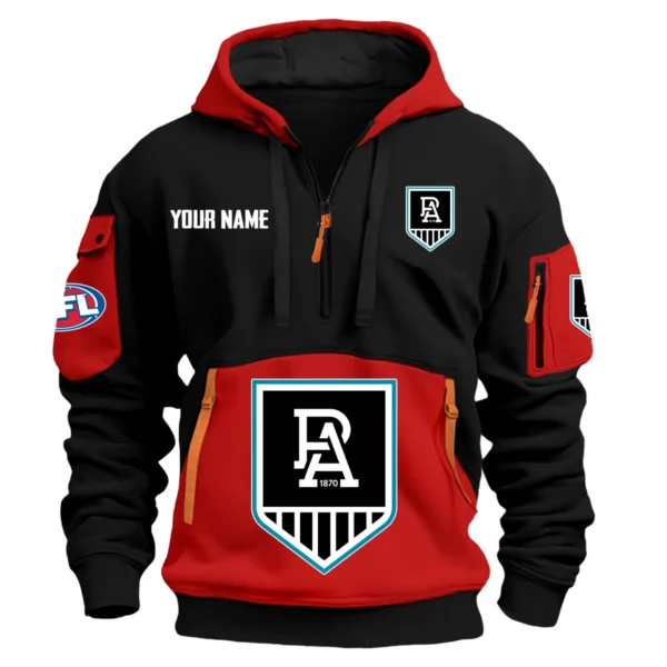 Port Adelaide Power Australian Football League Exclusive Logo Hoodie Half Zipper HOAFL0090525A01PORT - Red