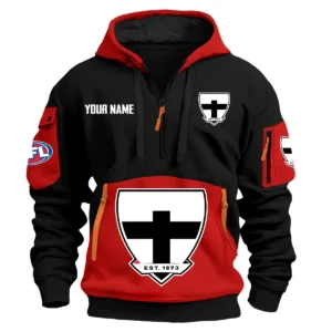 St Kilda Saints Australian Football League Exclusive Logo Hoodie Half Zipper HOAFL0090525A01STK - Red