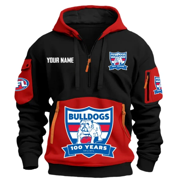 Western Bulldogs Australian Football League Exclusive Logo Hoodie Half Zipper HOAFL0090525A01WB - Red