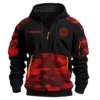 Royal Enfield Motorcycles  Exclusive Logo Hoodie Half Zipper QTMT160525A2ROY - Red