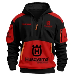 Husqvarna Motorcycles  Exclusive Logo Hoodie Half Zipper QTMT160525A3HUS - Red