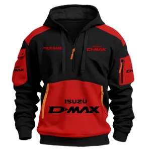 Isuzu D-MAX Ute Exclusive Logo Hoodie Half Zipper QTUT160525A2ID - Red