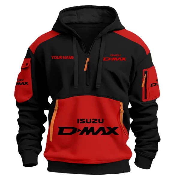 Isuzu D-MAX Ute Exclusive Logo Hoodie Half Zipper QTUT160525A2ID - Red