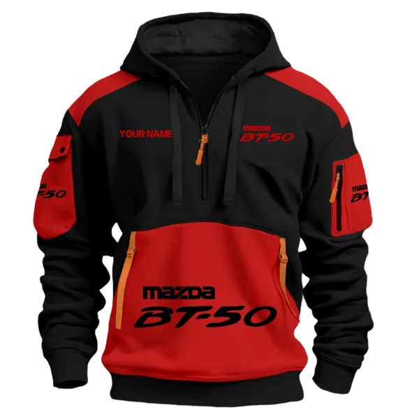 Mazda BT-50 Ute Exclusive Logo Hoodie Half Zipper QTUT160525A2MBT - Red