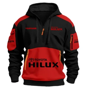 Toyota Hilux Ute Exclusive Logo Hoodie Half Zipper QTUT160525A2TH - Red
