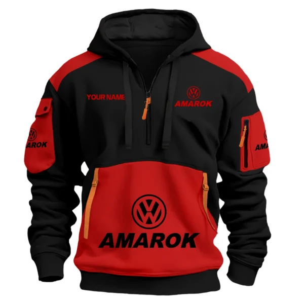 Volkswagen Amarok Ute Exclusive Logo Hoodie Half Zipper QTUT160525A2VA - Red