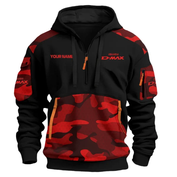 Isuzu D-MAX Ute Exclusive Logo Hoodie Half Zipper QTUT160525A3ID - Red