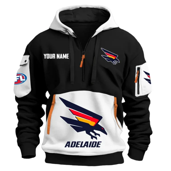 Adelaide Crows Australian Football League Exclusive Logo Hoodie Half Zipper HOAFL0090525A01ADEL - White