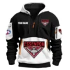 Essendon Bombers Australian Football League Exclusive Logo Hoodie Half Zipper HOAFL0090525A01ESS - White