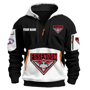 Essendon Bombers Australian Football League Exclusive Logo Hoodie Half Zipper HOAFL0090525A01ESS - White