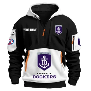 Fremantle Dockers Australian Football League Exclusive Logo Hoodie Half Zipper HOAFL0090525A01FRE - White