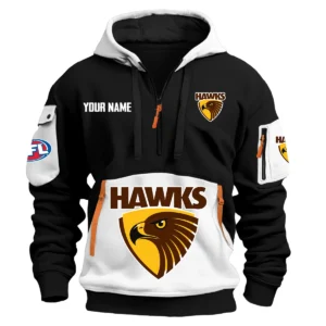 Hawthorn Hawks Australian Football League Exclusive Logo Hoodie Half Zipper HOAFL0090525A01HAW - White
