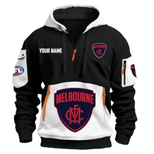 Melbourne Demons Australian Football League Exclusive Logo Hoodie Half Zipper HOAFL0090525A01MELB - White