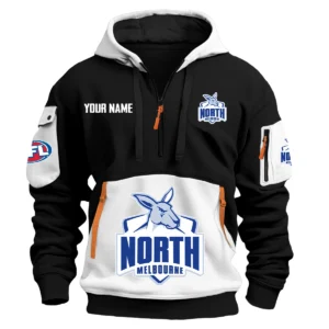 North Melbourne Kangaroos Australian Football League Exclusive Logo Hoodie Half Zipper HOAFL0090525A01NMFC - White