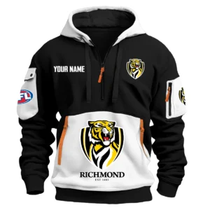 Richmond Tigers Australian Football League Exclusive Logo Hoodie Half Zipper HOAFL0090525A01RICH - White