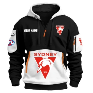 Sydney Swans Australian Football League Exclusive Logo Hoodie Half Zipper HOAFL0090525A01SYD - White