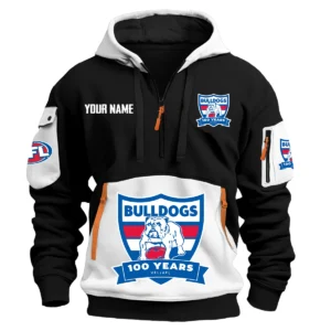 Western Bulldogs Australian Football League Exclusive Logo Hoodie Half Zipper HOAFL0090525A01WB - White