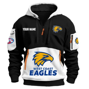 West Coast Eagles Australian Football League Exclusive Logo Hoodie Half Zipper HOAFL0090525A01WCE - White