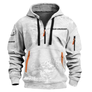Bar Crusher Fishing AU Exclusive Logo Hoodie Half Zipper HOFS060525AU2BCR - White