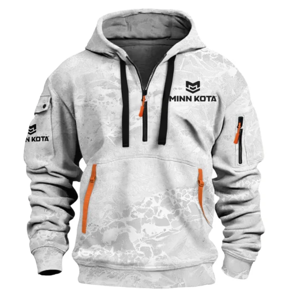 Minn Kota Fishing AU Exclusive Logo Hoodie Half Zipper HOFS060525AU2MNK - White