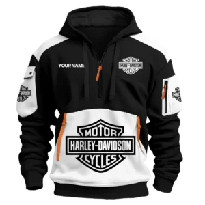 Harley-Davidson Motorcycles  Exclusive Logo Hoodie Half Zipper QTMT160525A3HD - White