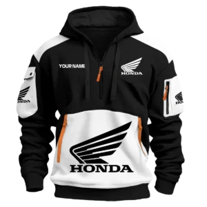 Honda Motorcycles  Exclusive Logo Hoodie Half Zipper QTMT160525A3HON - White