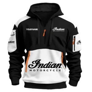 Indian Motorcycle Motorcycles  Exclusive Logo Hoodie Half Zipper QTMT160525A3IND - White