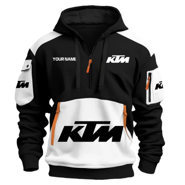 KTM Motorcycles  Exclusive Logo Hoodie Half Zipper QTMT160525A3KTM - White