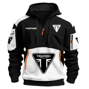 Triumph Motorcycles  Exclusive Logo Hoodie Half Zipper QTMT160525A3TRI - White