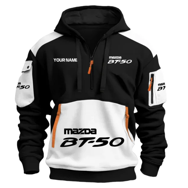 Mazda BT-50 Ute Exclusive Logo Hoodie Half Zipper QTUT160525A2MBT - White