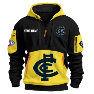 Carlton Blues Australian Football League Exclusive Logo Hoodie Half Zipper HOAFL0090525A01CARL - Yellow