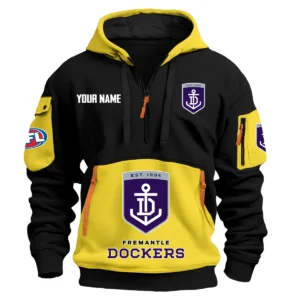 Fremantle Dockers Australian Football League Exclusive Logo Hoodie Half Zipper HOAFL0090525A01FRE - Yellow