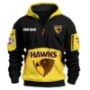 Hawthorn Hawks Australian Football League Exclusive Logo Hoodie Half Zipper HOAFL0090525A01HAW - Yellow