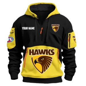 Hawthorn Hawks Australian Football League Exclusive Logo Hoodie Half Zipper HOAFL0090525A01HAW - Yellow