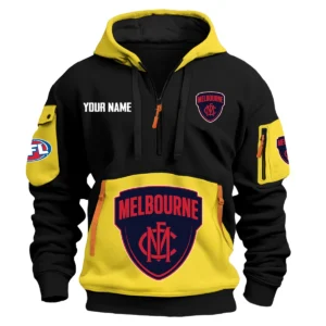 Melbourne Demons Australian Football League Exclusive Logo Hoodie Half Zipper HOAFL0090525A01MELB - Yellow