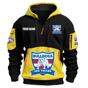 Western Bulldogs Australian Football League Exclusive Logo Hoodie Half Zipper HOAFL0090525A01WB - Yellow