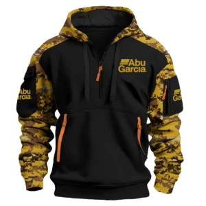 Abu Garcia Exclusive Logo Hoodie Half Zipper Fishing QTFS290525A1AG - Yellow