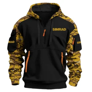 Simrad Exclusive Logo Hoodie Half Zipper Fishing QTFS290525A1SIM - Yellow