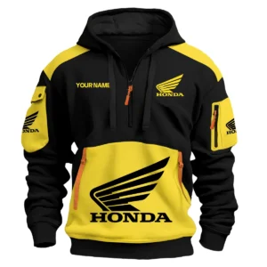 Honda Motorcycles  Exclusive Logo Hoodie Half Zipper QTMT160525A3HON - Yellow