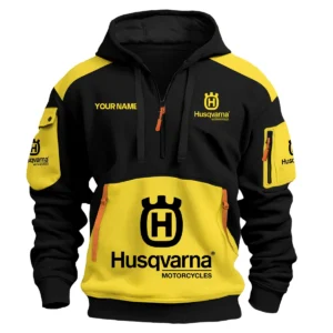 Husqvarna Motorcycles  Exclusive Logo Hoodie Half Zipper QTMT160525A3HUS - Yellow