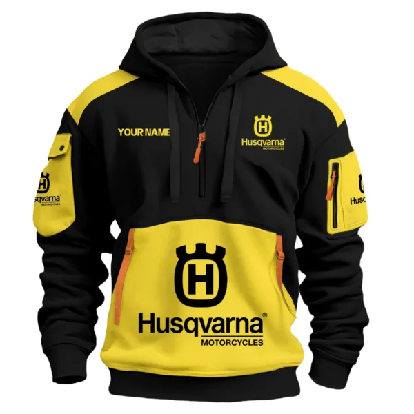 Husqvarna Motorcycles  Exclusive Logo Hoodie Half Zipper QTMT160525A3HUS - Yellow