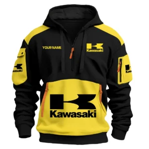 Kawasaki Motorcycles  Exclusive Logo Hoodie Half Zipper QTMT160525A3KAW - Yellow