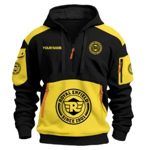 Royal Enfield Motorcycles  Exclusive Logo Hoodie Half Zipper QTMT160525A3ROY - Yellow
