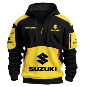 Suzuki Motorcycles  Exclusive Logo Hoodie Half Zipper QTMT160525A3SUZ - Yellow