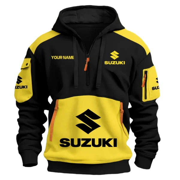 Suzuki Motorcycles  Exclusive Logo Hoodie Half Zipper QTMT160525A3SUZ - Yellow
