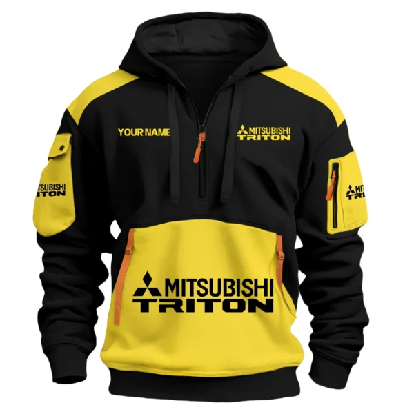 Mitsubishi Triton Ute Exclusive Logo Hoodie Half Zipper QTUT160525A2MT - Yellow