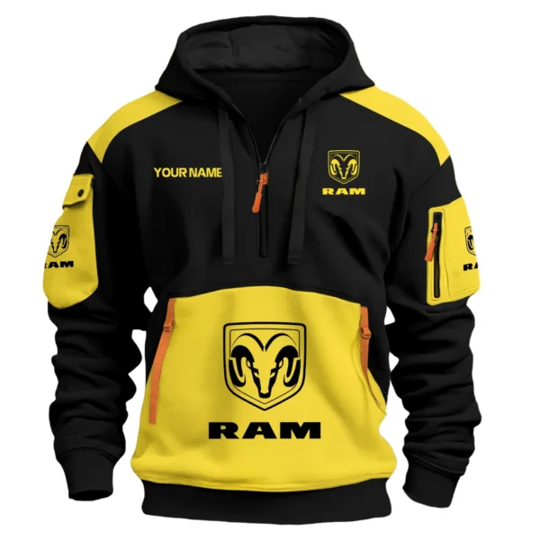 RAM Trucks Ute Exclusive Logo Hoodie Half Zipper QTUT160525A2RAM - Yellow