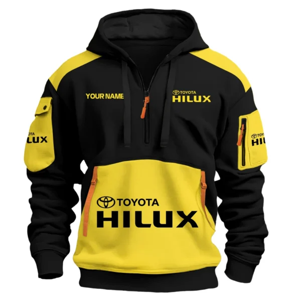 Toyota Hilux Ute Exclusive Logo Hoodie Half Zipper QTUT160525A2TH - Yellow